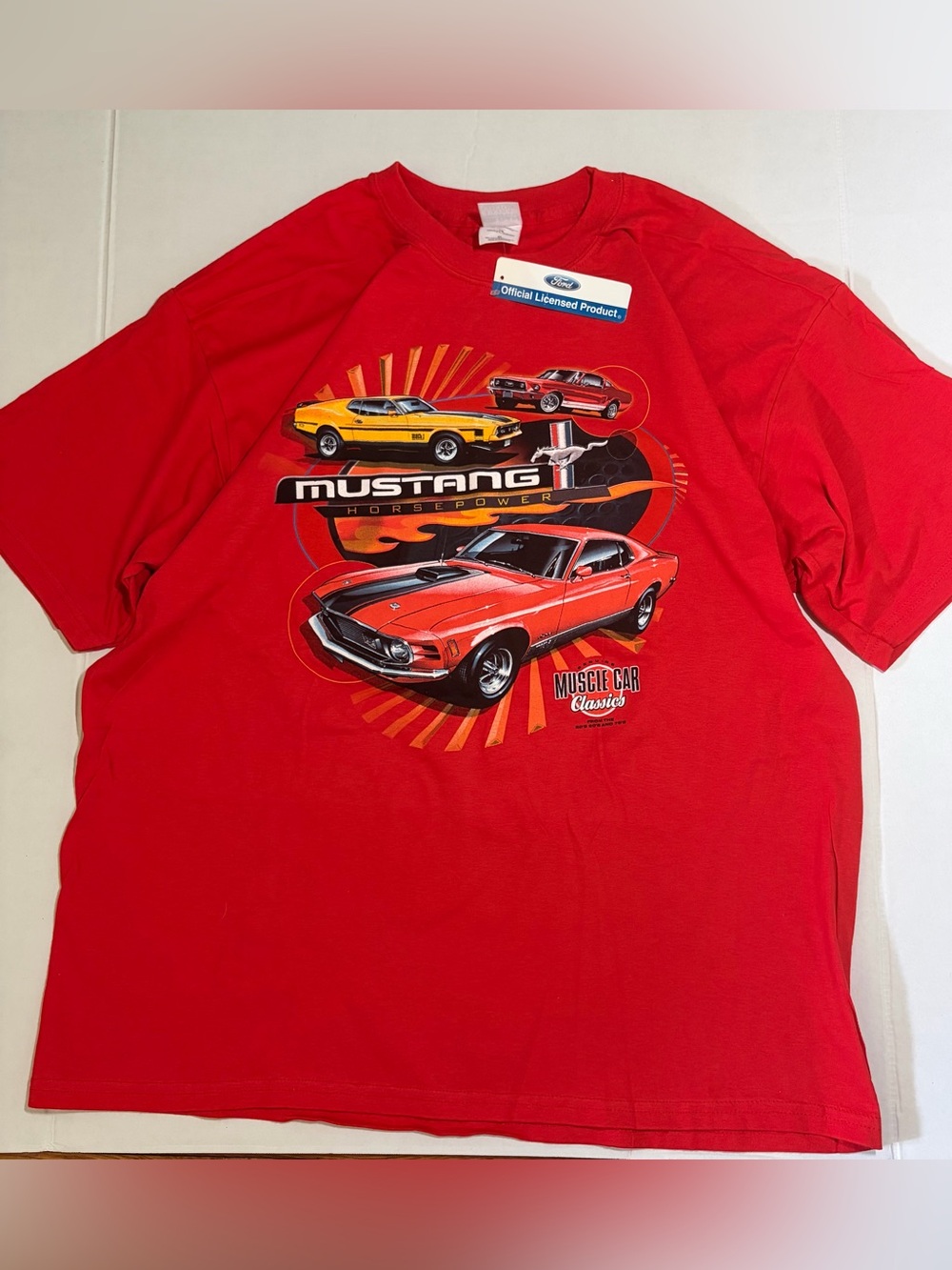 Ford Red Mustang Classic Muscle Car Graphic Tee